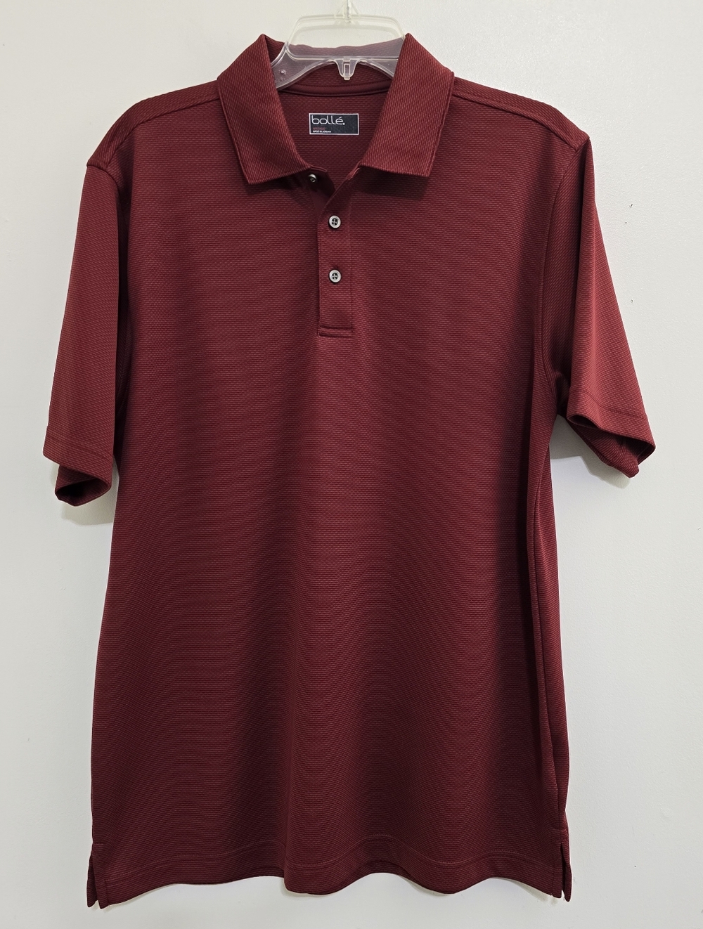 BOLLE size Medium Short Sleeve‎ Golf Performance Polo Shirt Burgundy